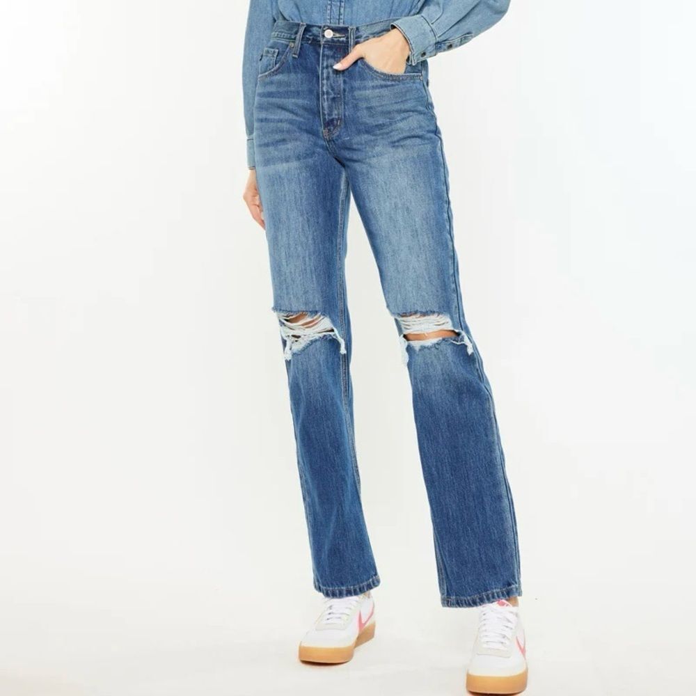Kancan Dixon Ultra High Rise 90s Straight Boyfriend Jeans Womens Size 15 31